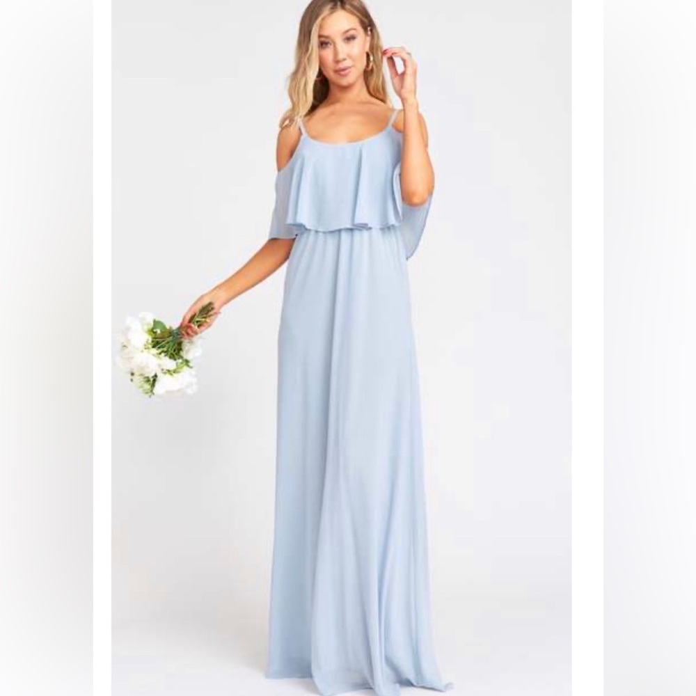 Steel blue bridesmaid dress